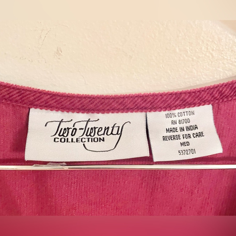 Two-Twenty Collection Size Medium Red Corduroy Jumper Cottage Core Vintage- EUC - Picture 5 of 8
